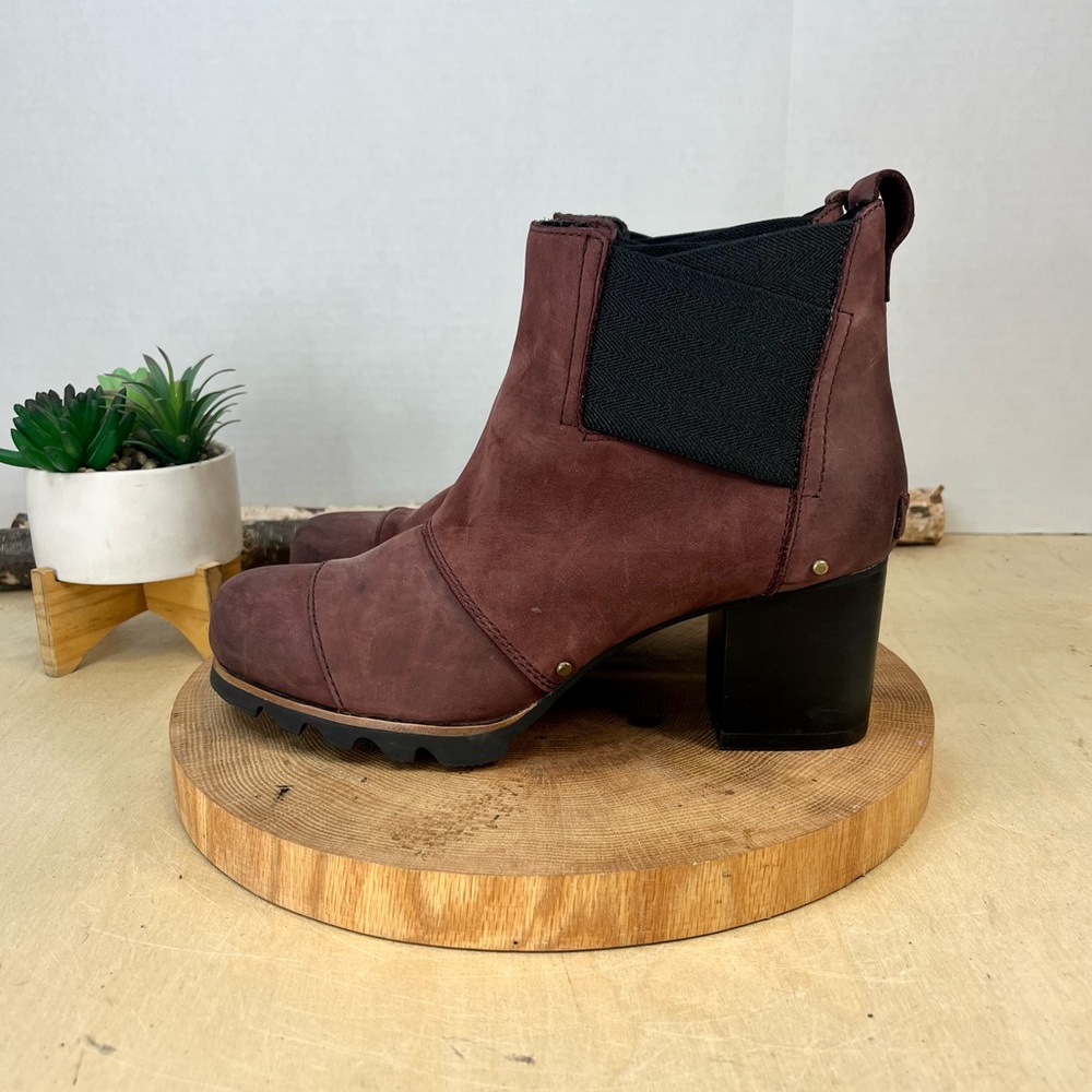 Sorel Addington Chelsea Redwood Waterproof Leather Boots – Women’s 9.5